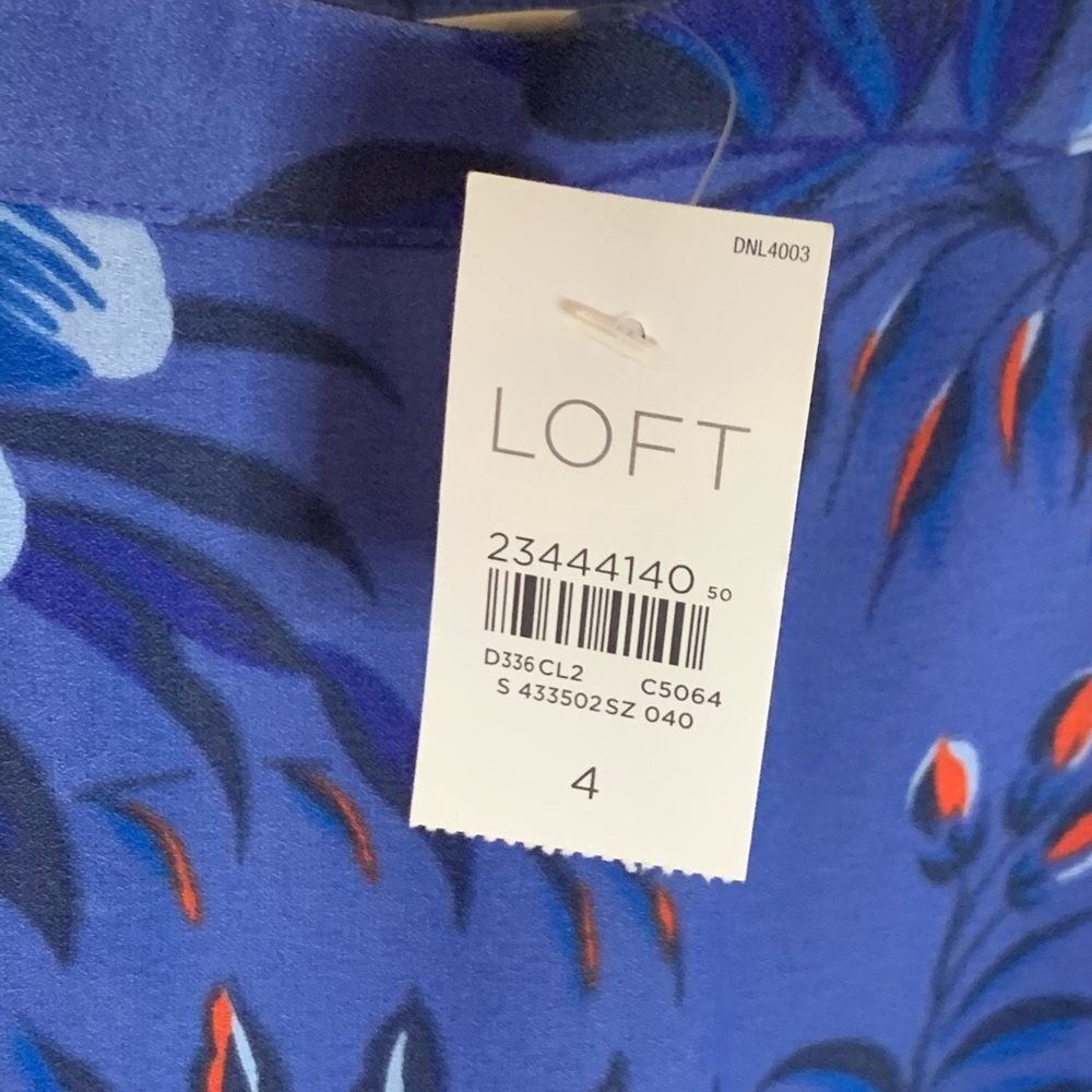 NWT LOFT blue ruffles layered skirt - Picture 4 of 4
